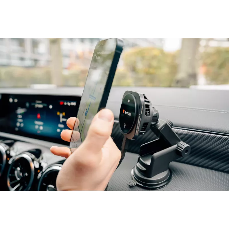 Verbatim Charge 'n' Drive Qi2 magnētiskais bezvadu auto lādētājs, Auto, USB, bezvadu uzlāde, 1 m, melns