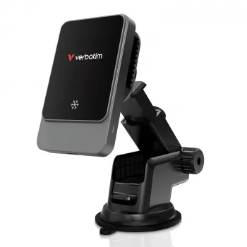 Verbatim Charge 'n' Drive Magnetic Wireless Car Charger, Auto, USB, Bezvadu uzlāde, 1 m, Melna