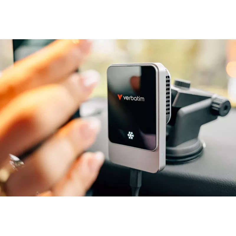Verbatim Charge 'n' Drive Magnetic Wireless Car Charger, Auto, USB, Bezvadu uzlāde, 1 m, Melna