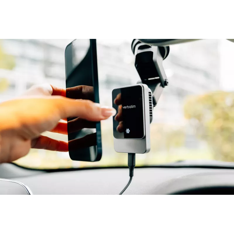 Verbatim Charge 'n' Drive Magnetic Wireless Car Charger, Auto, USB, Bezvadu uzlāde, 1 m, Melna
