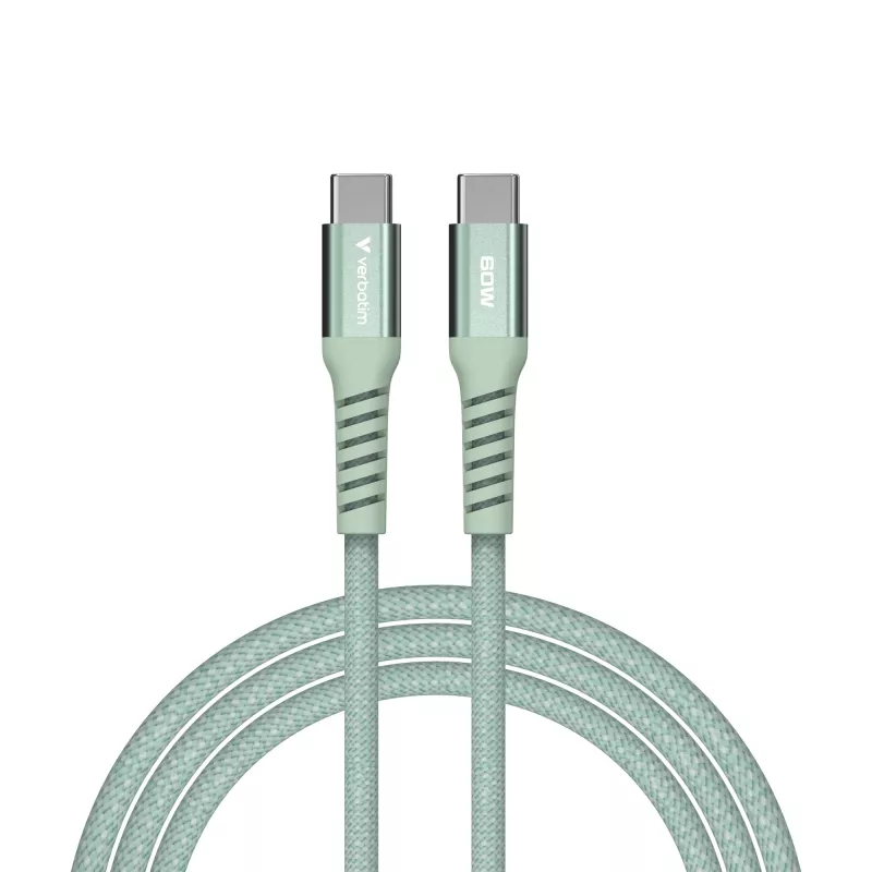 Verbatim Sync & Charge Magnetic kabelis - 60W USB-C to USB-C 120 cm zaļa