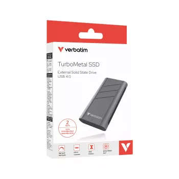 Verbatim TurboMetal SSD USB4 2 TB USB Type-C USB4 Gen 2x2 Sudraba