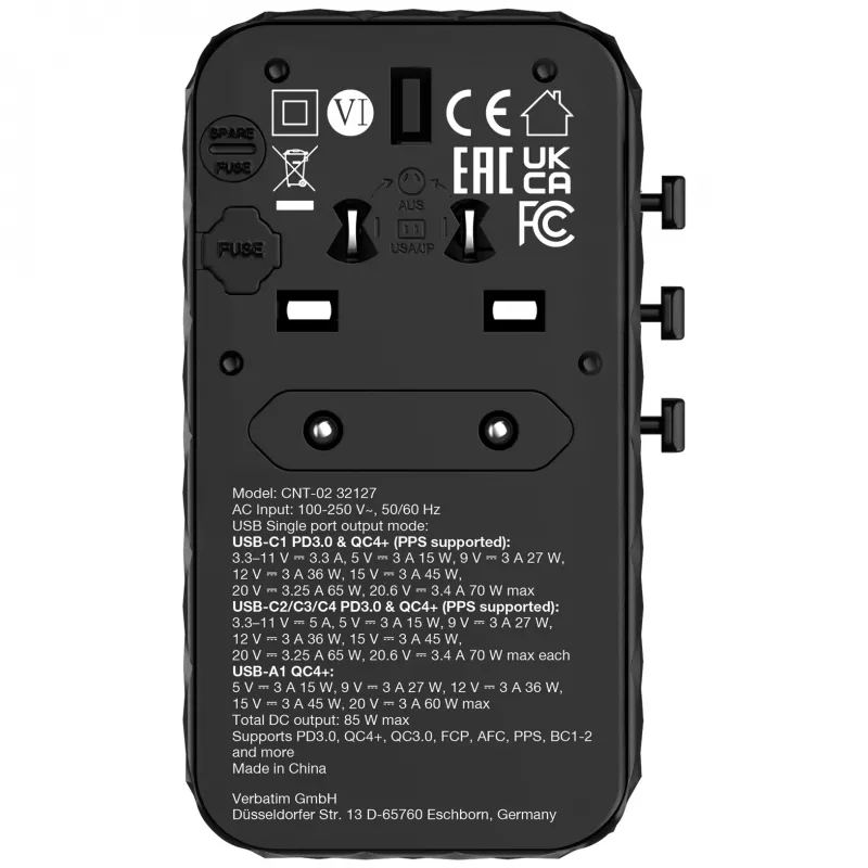 Verbatim Charge 'n' Travel Diamond 85W Ievelkams Kabelis CNT-02