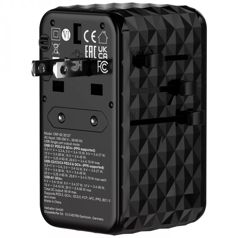 Verbatim Charge 'n' Travel Diamond 85W Ievelkams Kabelis CNT-02
