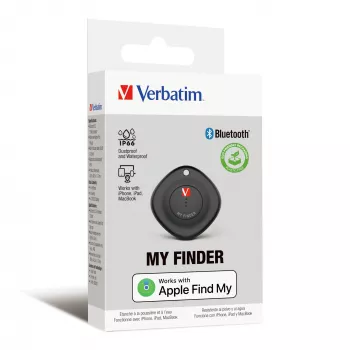 Verbatim MYF-01 Bluetooth priekšmetu meklētājs 1 gab. melns, Personīgs, Meklētājs, Melns, Putekļu izturīgs, Ūdensnecaurlaidīgs, Akrilnitrila butadiēna stirols (ABS), Polikarbonāts (PC), IP66