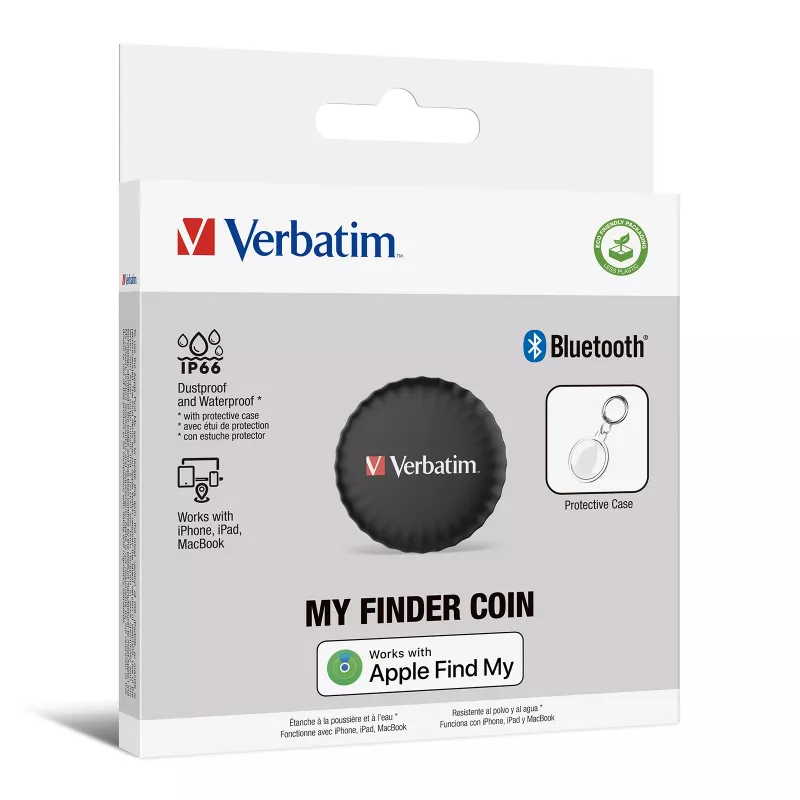 Verbatim My Finder Coin, Personīgs, Meklētājs, Melns, Putekļu izturīgs, Ūdensizturīgs, IP66, CR2032