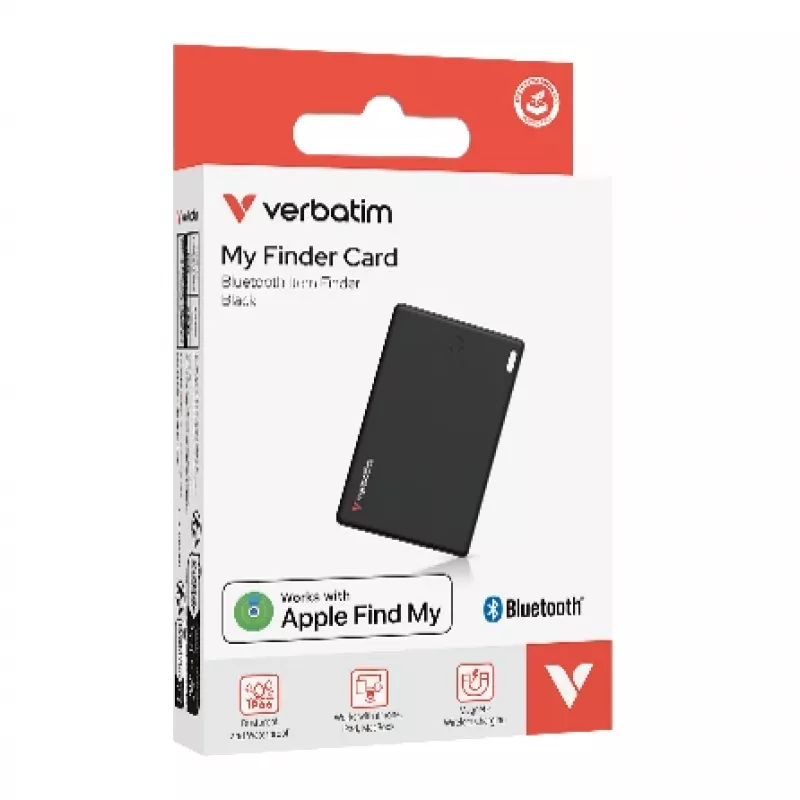 Verbatim My Finder Card Bluetooth priekšmetu meklētājs 1 gab. Melns, Personīgs, Meklētājs, Melns, Putekļu izturīgs, Ūdensizturīgs, IP66, 1440 h