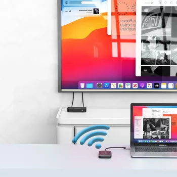 Verbatim Share My Screen 1080p USB-C bezvadu displeja adapteris ar centrmezglu WDA-01