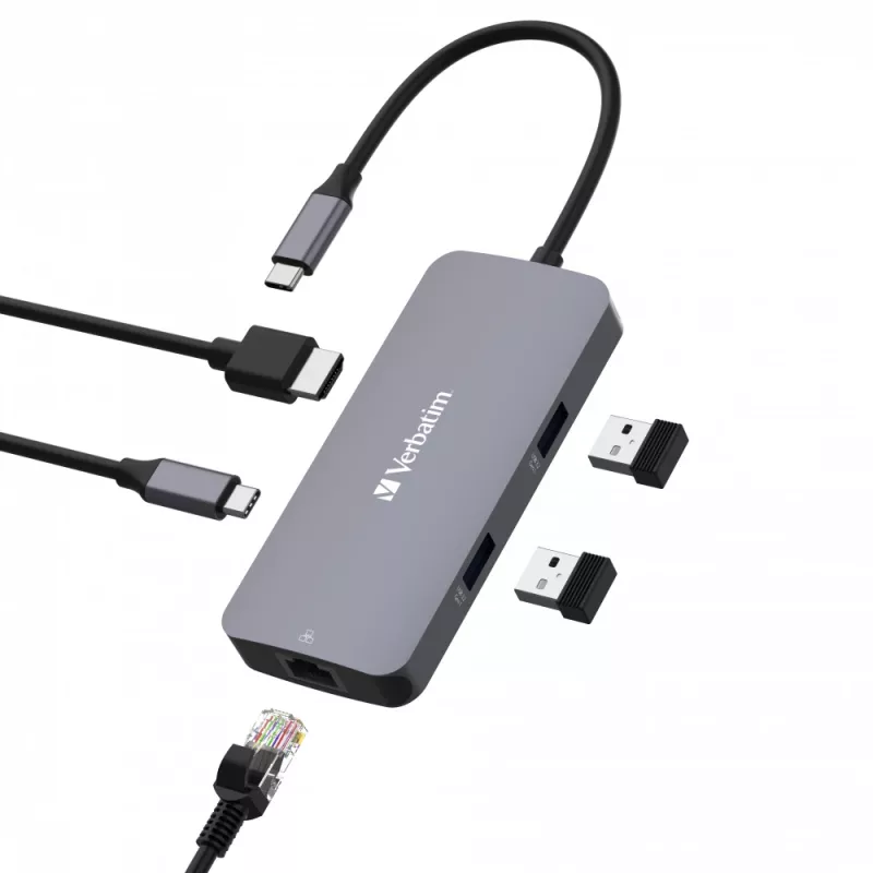 Verbatim CMH-05 USB Type-C 5000 Mbit/s Sudrabains