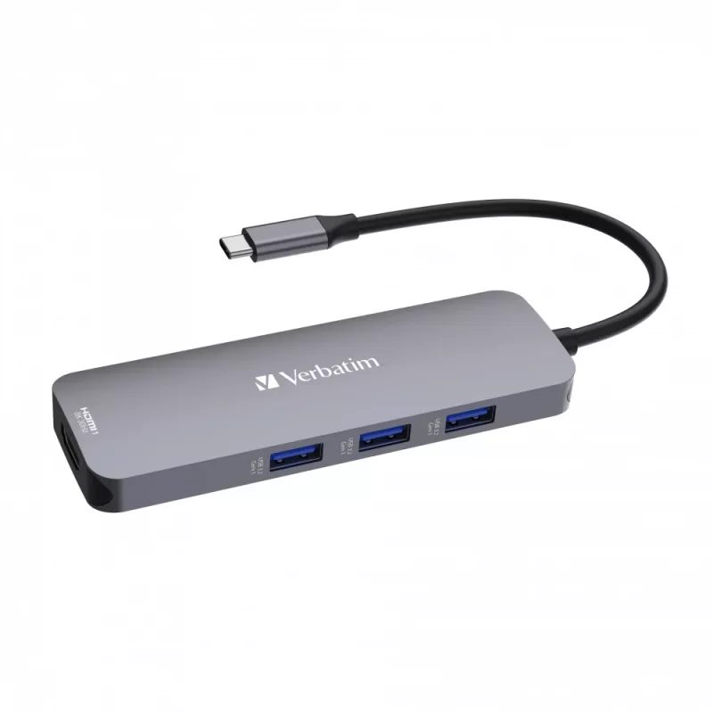 Verbatim CMH-08 USB Type-C 5000 Mbit/s Sudrabains