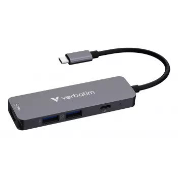 Verbatim USB-C Essentials Multiport Hub 4 pieslēgvietas: HDMI, USB-C PD, USB-A 3.2 Gen 1, USB-A