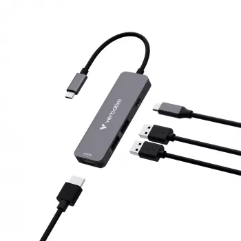 Verbatim USB-C Essentials Multiport Hub 4 pieslēgvietas: HDMI, USB-C PD, USB-A 3.2 Gen 1, USB-A