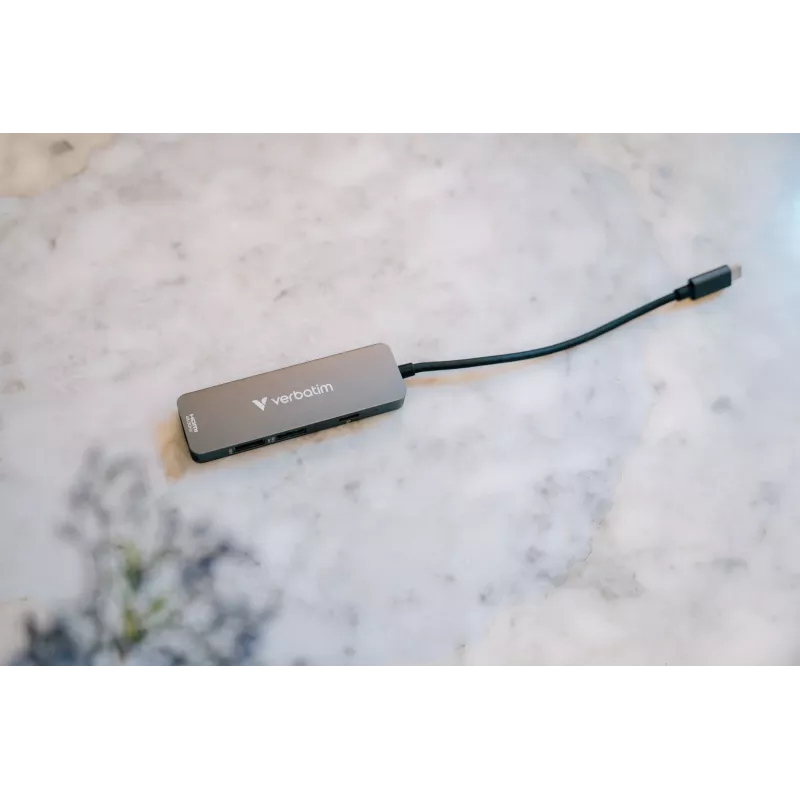 Verbatim USB-C Essentials Multiport Hub 4 pieslēgvietas: HDMI, USB-C PD, USB-A 3.2 Gen 1, USB-A