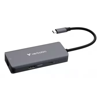 Verbatim USB-C Essentials Multiport Hub 6 porti: RJ45, HDMI, USB-C PD, 3 x USB-A 3.2 Gen 1