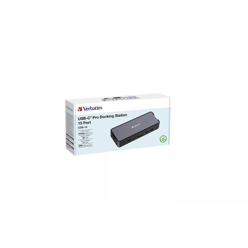Verbatim CDS-15 vadu USB 3.2 Gen 1 (3.1 Gen 1) Type-C melns, pelēks