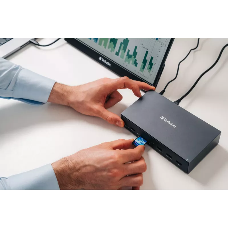 Verbatim CDS-17 vadu USB 3.2 Gen 1 (3.1 Gen 1) Type-C melns, pelēks