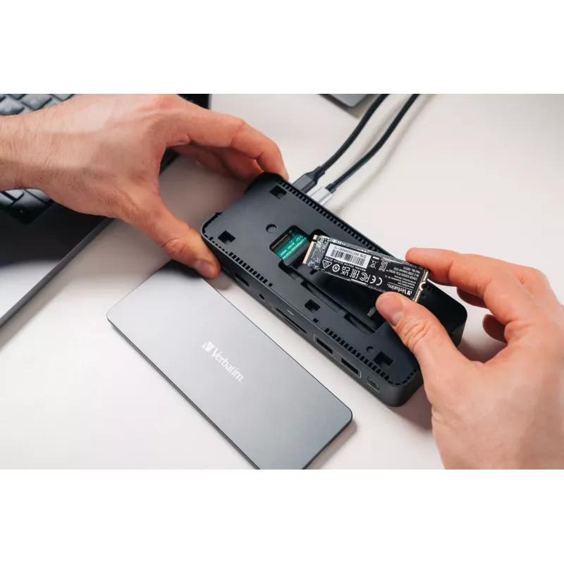 Verbatim CDS-15S vadu USB 3.2 Gen 1 (3.1 Gen 1) Type-C melns, pelēks