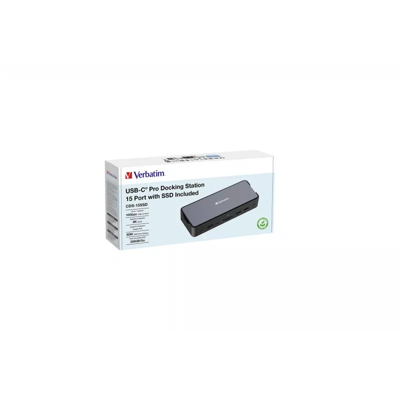 Verbatim CDS-15SSD vadu USB 3.2 Gen 1 (3.1 Gen 1) Type-C melna, pelēka