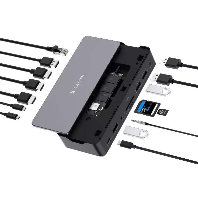 Verbatim CDS-15SSD vadu USB 3.2 Gen 1 (3.1 Gen 1) Type-C melna, pelēka