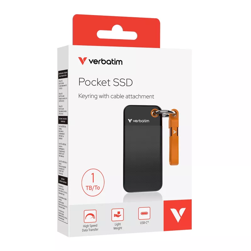 Verbatim kabatas SSD USB 3.2 Gen 2 1TB Melns/Oranžs, 1 TB, USB Type-C, 3.2 Gen 2 (3.1 Gen 2), 1000 MB/s, 10 Gbit/s, Melns, Oranžs