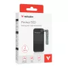 Verbatim Pocket SSD USB 3.2 Gen 2 2TB Melns/pelēka, 2 TB, USB Type-C, 3.2 Gen 2 (3.1 Gen 2), 1000 MB/s, 10 Gbit/s, Melns, pelēka