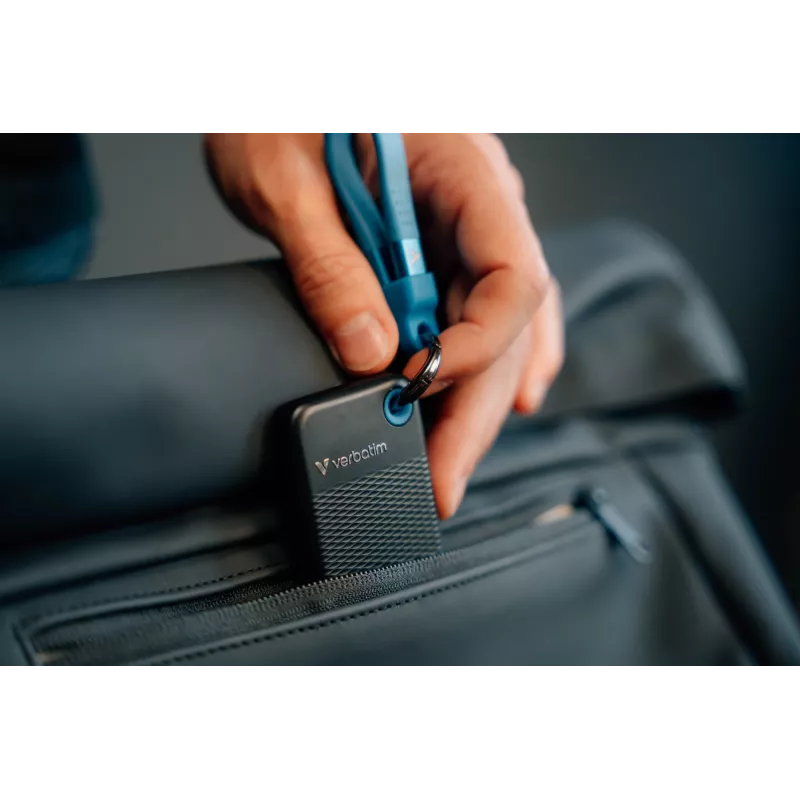 Verbatim Pocket SSD USB 3.2 Gen 2 2TB Melns/Blue, 2 TB, USB Type-C, 3.2 Gen 2 (3.1 Gen 2), 1000 MB/s, 10 Gbit/s, Melns, Blue