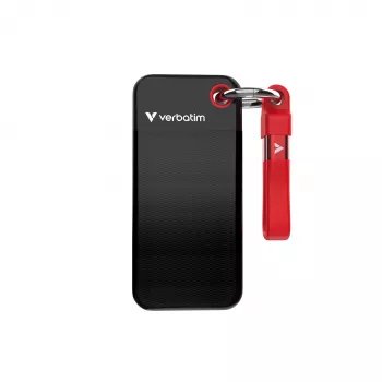 Verbatim Pocket SSD USB 3.2 Gen 2 2TB Melns/Sarkans, 2 TB, USB Type-C, 3.2 Gen 2 (3.1 Gen 2), 1000 MB/s, 10 Gbit/s, Melns, Sarkans
