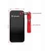 Verbatim Pocket SSD USB 3.2 Gen 2 2TB Melns/Sarkans, 2 TB, USB Type-C, 3.2 Gen 2 (3.1 Gen 2), 1000 MB/s, 10 Gbit/s, Melns, Sarkans