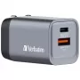 Verbatim GNC-35 GaN lādētājs 35 W ar 1 x USB-C PD 35 W / 1 x USB-A QC 3.0 (EU/UK/US)