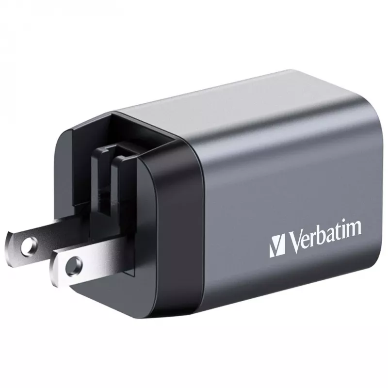 Verbatim GNC-35 GaN lādētājs 35 W ar 1 x USB-C PD 35 W / 1 x USB-A QC 3.0 (EU/UK/US)