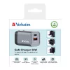 Verbatim GNC-35 GaN lādētājs 35 W ar 1 x USB-C PD 35 W / 1 x USB-A QC 3.0 (EU/UK/US)