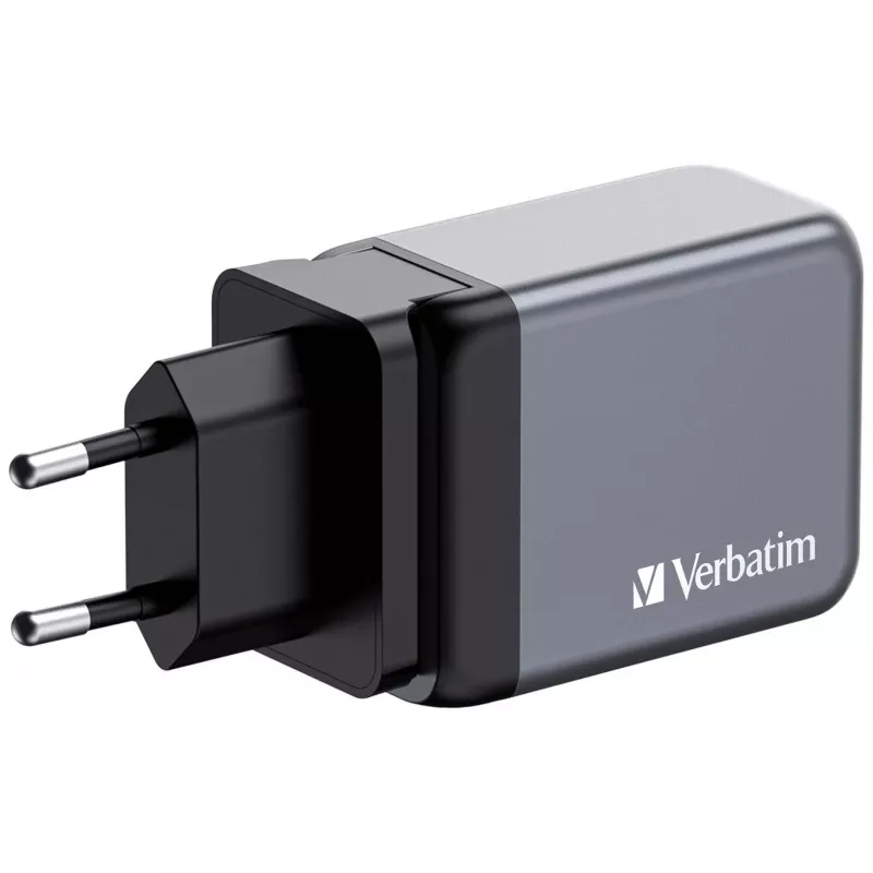 Verbatim GNC-65 GaN lādētājs 65W ar 2 x USB-C PD 65W / 1 x USB-A QC 3.0 (EU/UK/US)