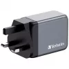 Verbatim GNC-65 GaN lādētājs 65W ar 2 x USB-C PD 65W / 1 x USB-A QC 3.0 (EU/UK/US)