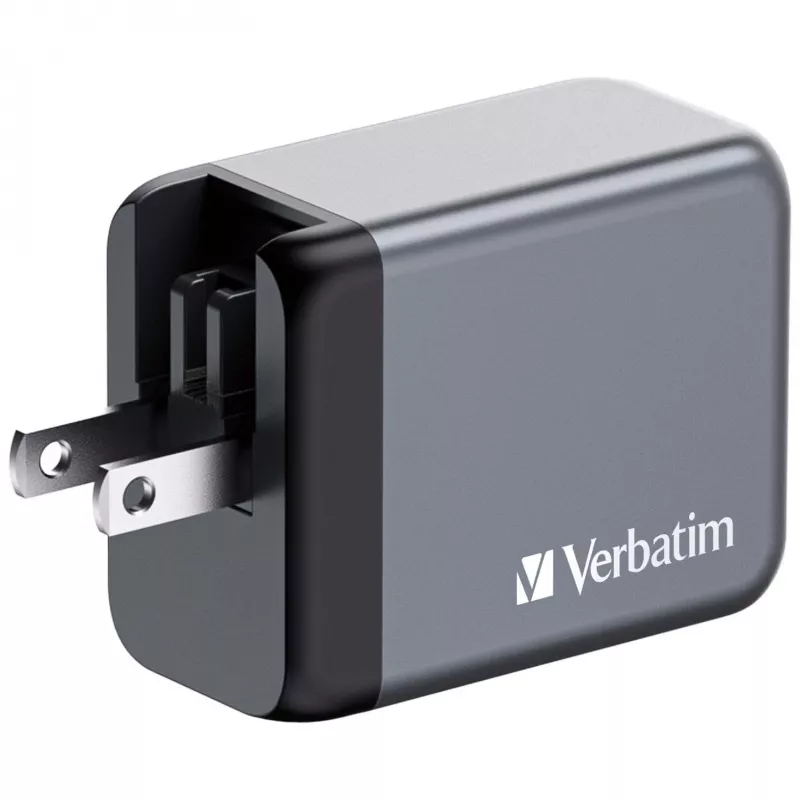 Verbatim GNC-65 GaN lādētājs 65W ar 2 x USB-C PD 65W / 1 x USB-A QC 3.0 (EU/UK/US)