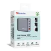 Verbatim GNC-100 GaN lādētājs 100 W ar 2 x USB-C PD 100 W / 1 x USB-C PD 65 W / 1 x USB-A QC 3.0 (ES/AK/ASV)