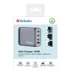 Verbatim GNC-100 GaN lādētājs 100 W ar 2 x USB-C PD 100 W / 1 x USB-C PD 65 W / 1 x USB-A QC 3.0 (ES/AK/ASV)