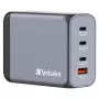 Verbatim GNC-200 GaN lādētājs 200 W ar 2 x USB-C PD 100 W / 1 x USB-C PD 65 W / 1 x USB QC 3.0 (EU/UK/US)