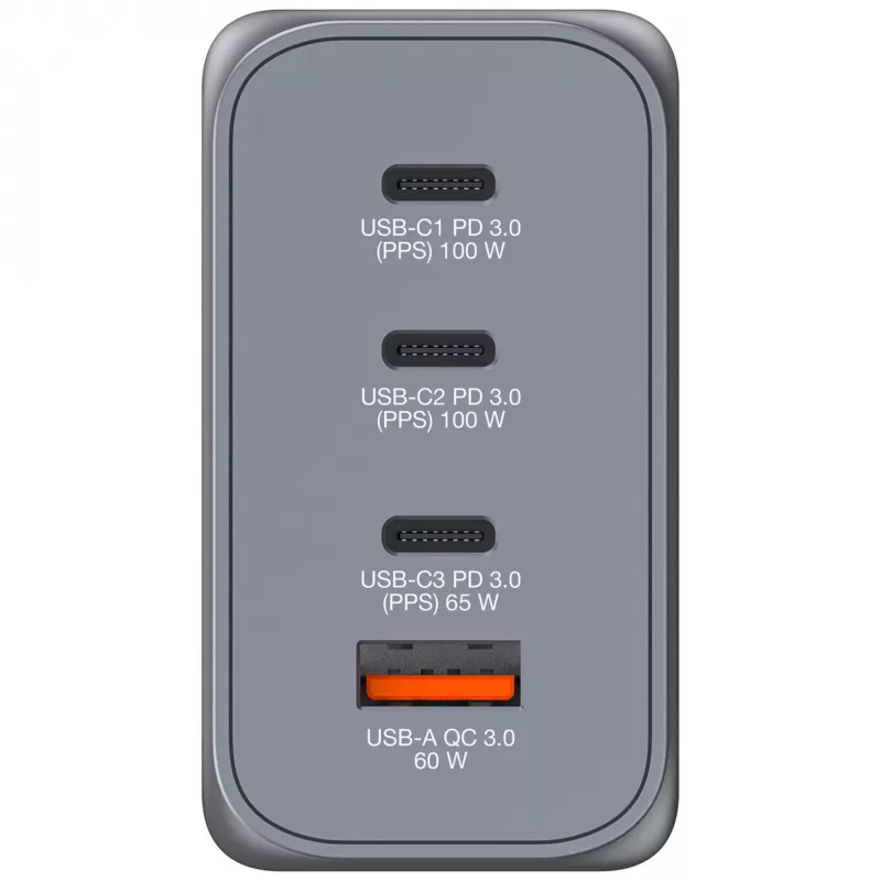 Verbatim GNC-200 GaN lādētājs 200 W ar 2 x USB-C PD 100 W / 1 x USB-C PD 65 W / 1 x USB QC 3.0 (EU/UK/US)