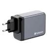 Verbatim GNC-200 GaN lādētājs 200 W ar 2 x USB-C PD 100 W / 1 x USB-C PD 65 W / 1 x USB QC 3.0 (EU/UK/US)
