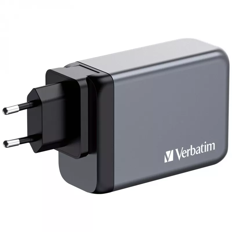 Verbatim GNC-240 GaN lādētājs 240W ar 1 x USB-C 140W / 1 x USB-C 100W / 1 x USB-C 65W / 1 x USB-A QC 3.0 (EU/UK/US)