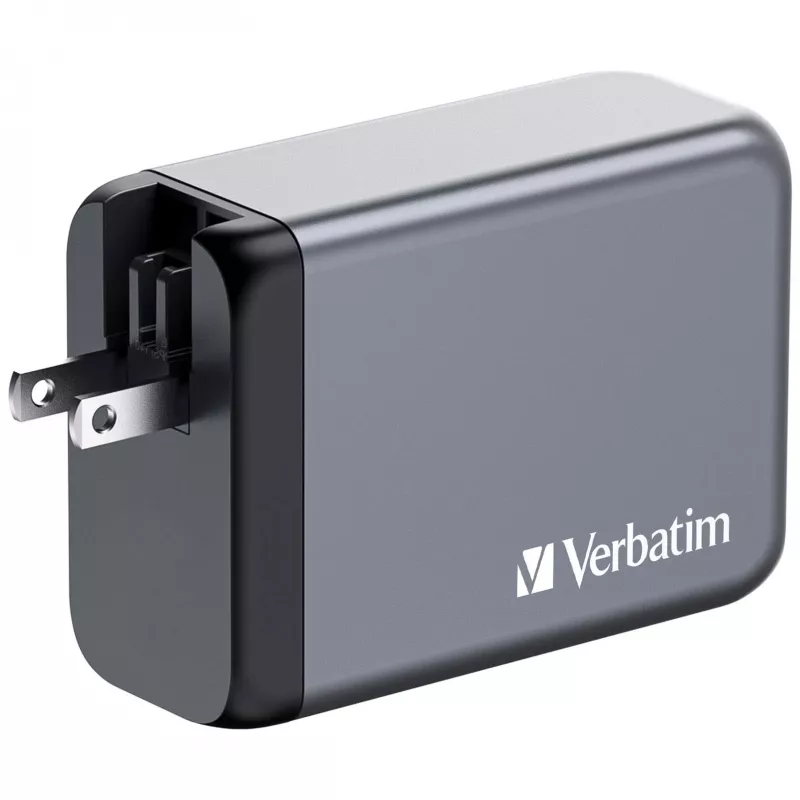 Verbatim GNC-240 GaN lādētājs 240W ar 1 x USB-C 140W / 1 x USB-C 100W / 1 x USB-C 65W / 1 x USB-A QC 3.0 (EU/UK/US)