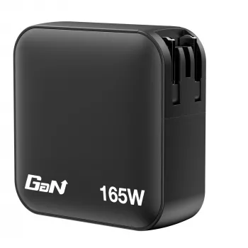 Verbatim Mini GaN lādētājs 165W 4 porti, ASV spraudnis ar ES un UK adapteriem