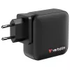 Verbatim Mini GaN lādētājs 165W 4 porti, ASV spraudnis ar ES un UK adapteriem