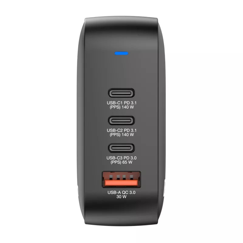 Verbatim Mini GaN lādētājs 165W 4 porti, ASV spraudnis ar ES un UK adapteriem