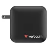 Verbatim Mini GaN lādētājs 165W 4 porti, ASV spraudnis ar ES un UK adapteriem