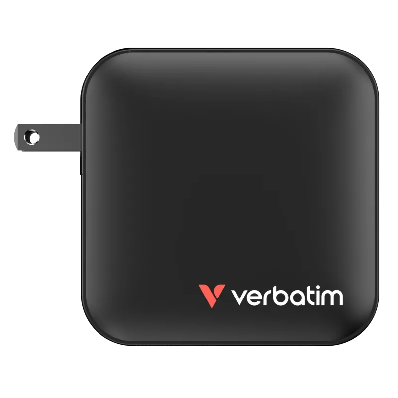 Verbatim Mini GaN lādētājs 165W 4 porti, ASV spraudnis ar ES un UK adapteriem