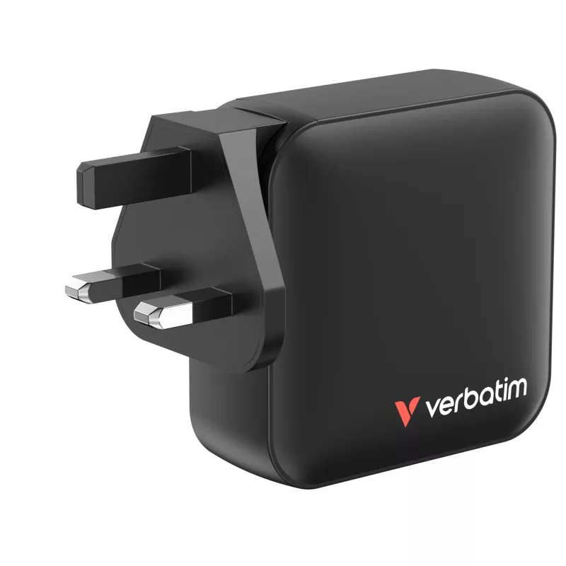 Verbatim Mini GaN lādētājs 165W 4 porti, ASV spraudnis ar ES un UK adapteriem