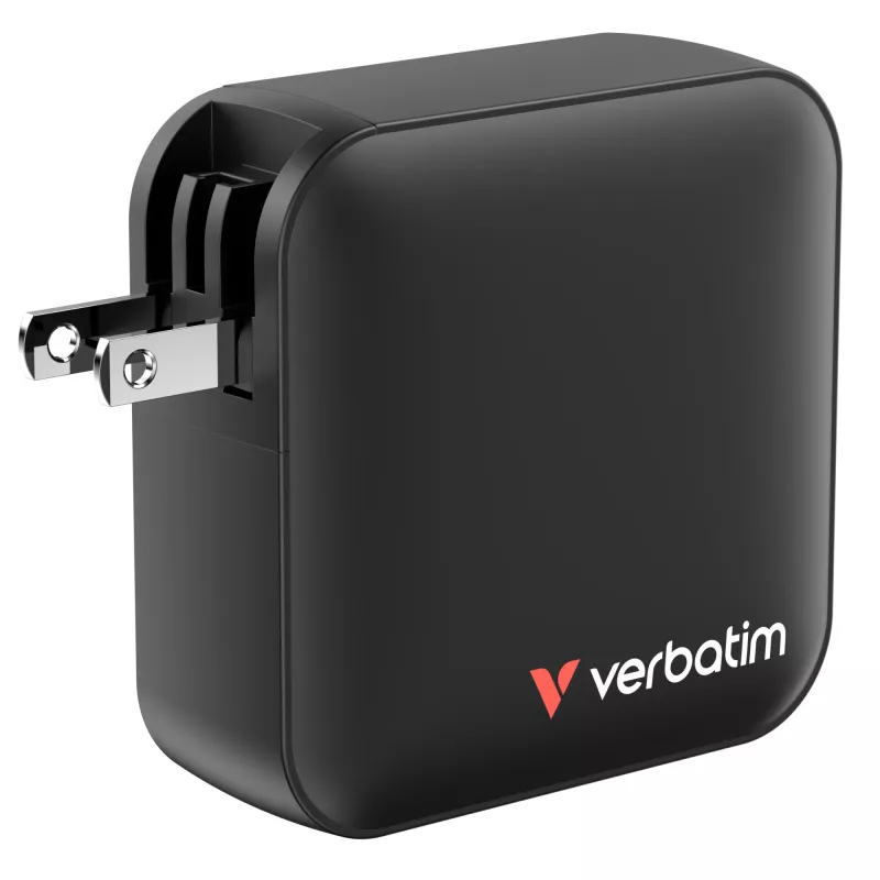 Verbatim Mini GaN lādētājs 165W 4 porti, ASV spraudnis ar ES un UK adapteriem