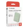 Verbatim Charge 'n' Go Essentials magnētiskais bezvadu ārējais akumulators 20000 mAh zaļš