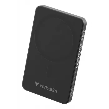 Verbatim Charge 'n' Go Essentials magnētiskais bezvadu ārējais akumulators 5000 mAh, melns